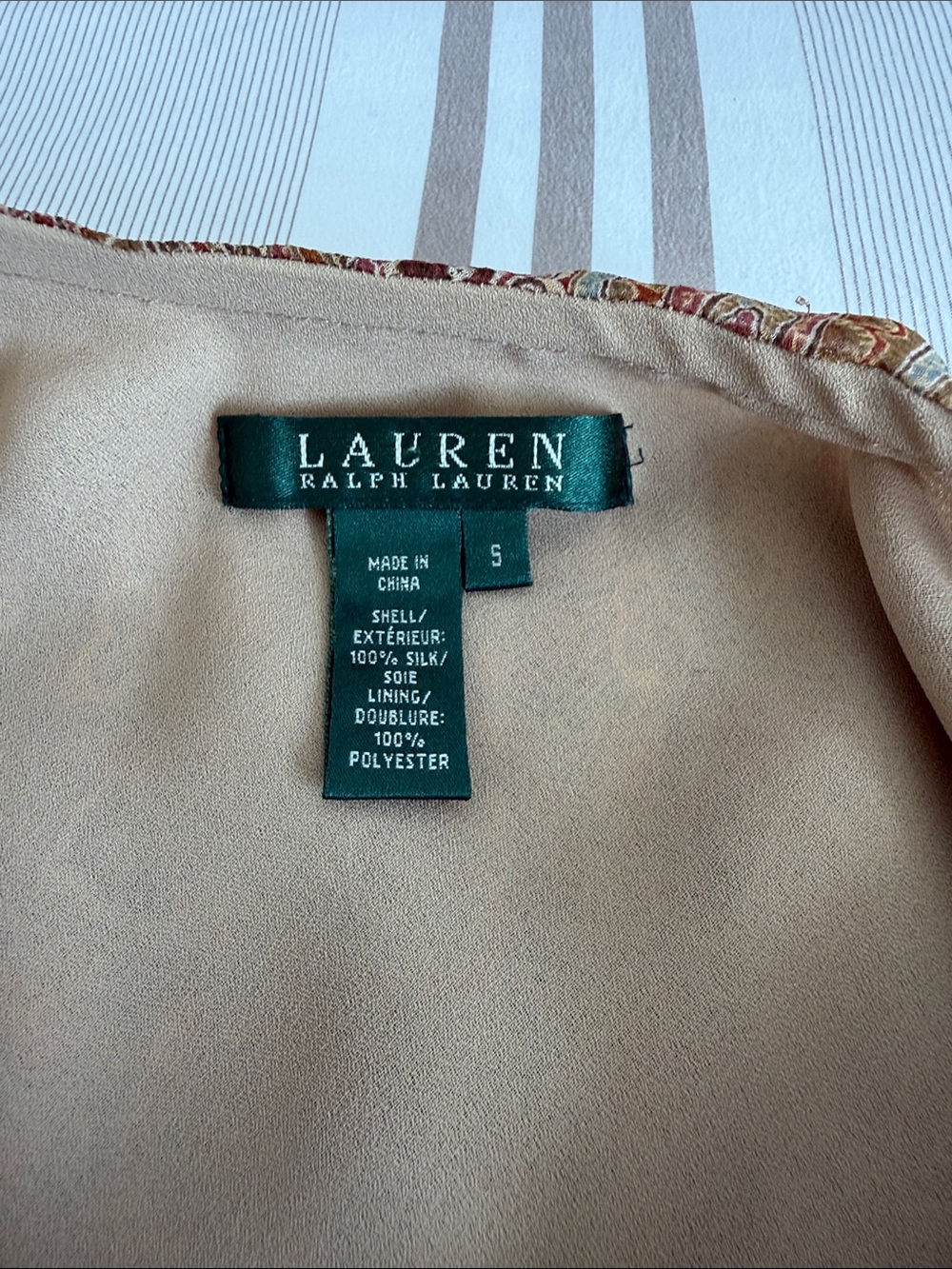 Ralph Lauren 100% Silk Paisley Maxi Skirt in Brown, Rust and Olive Tones - Picture 3 of 4